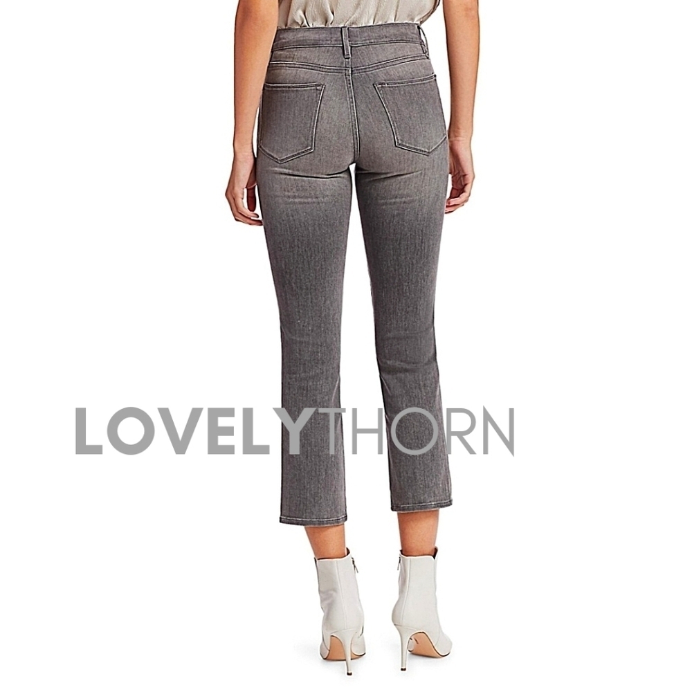 FRAME // le high straight leg foil tuxedo stripe crop grey jeans - Picture 6 of 16